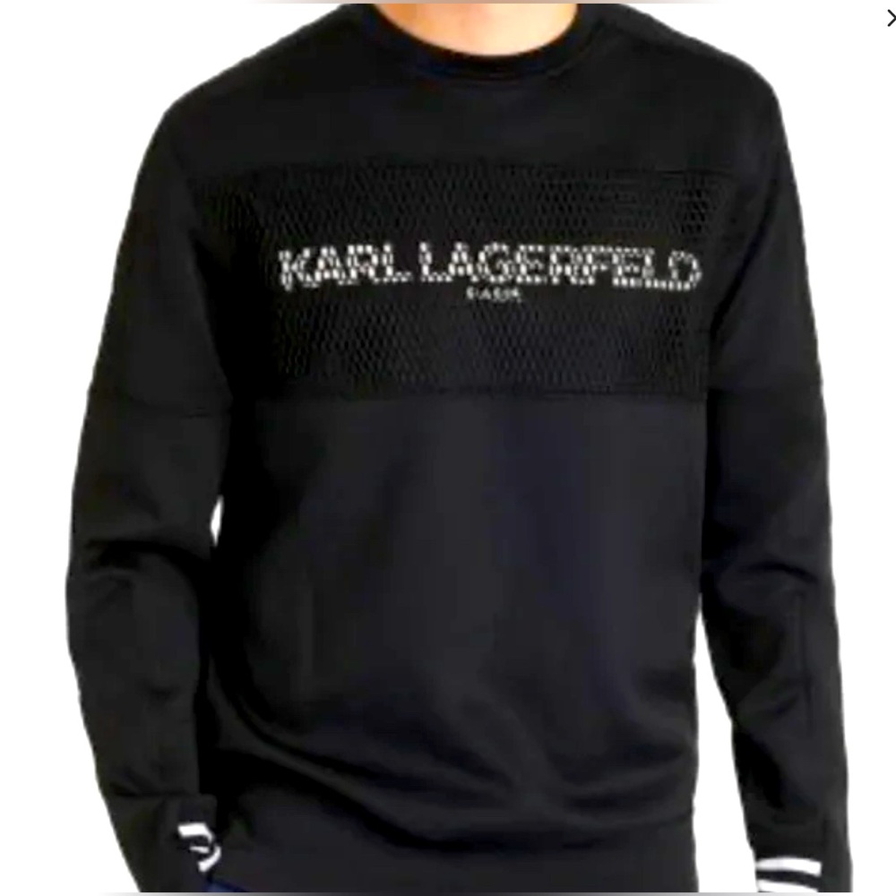 Like New Karl Lagerfeld Neoprene Crewneck Sweatshirt